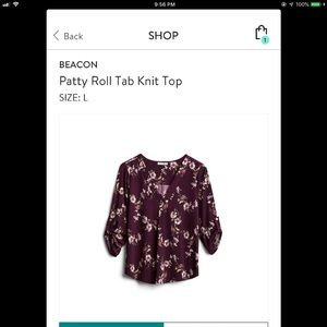Beacon blouse size large NWT